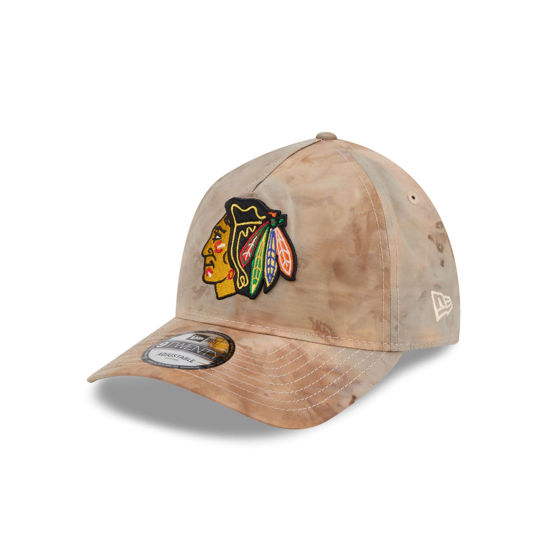 Chicago Blackhawks Washed Nylon Brown 9TWENTY A-Frame Adjustable Hat