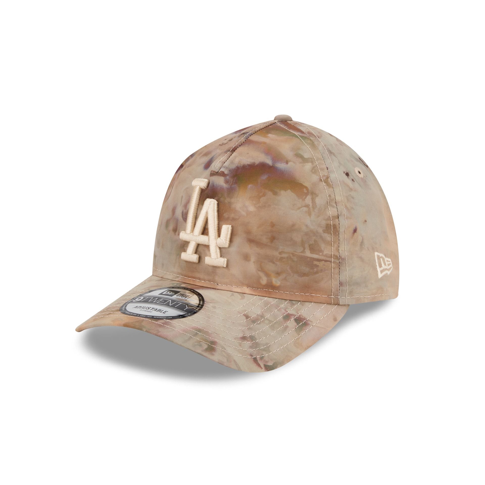 Los Angeles Dodgers Washed Nylon Brown 9TWENTY A-Frame Adjustable Hat