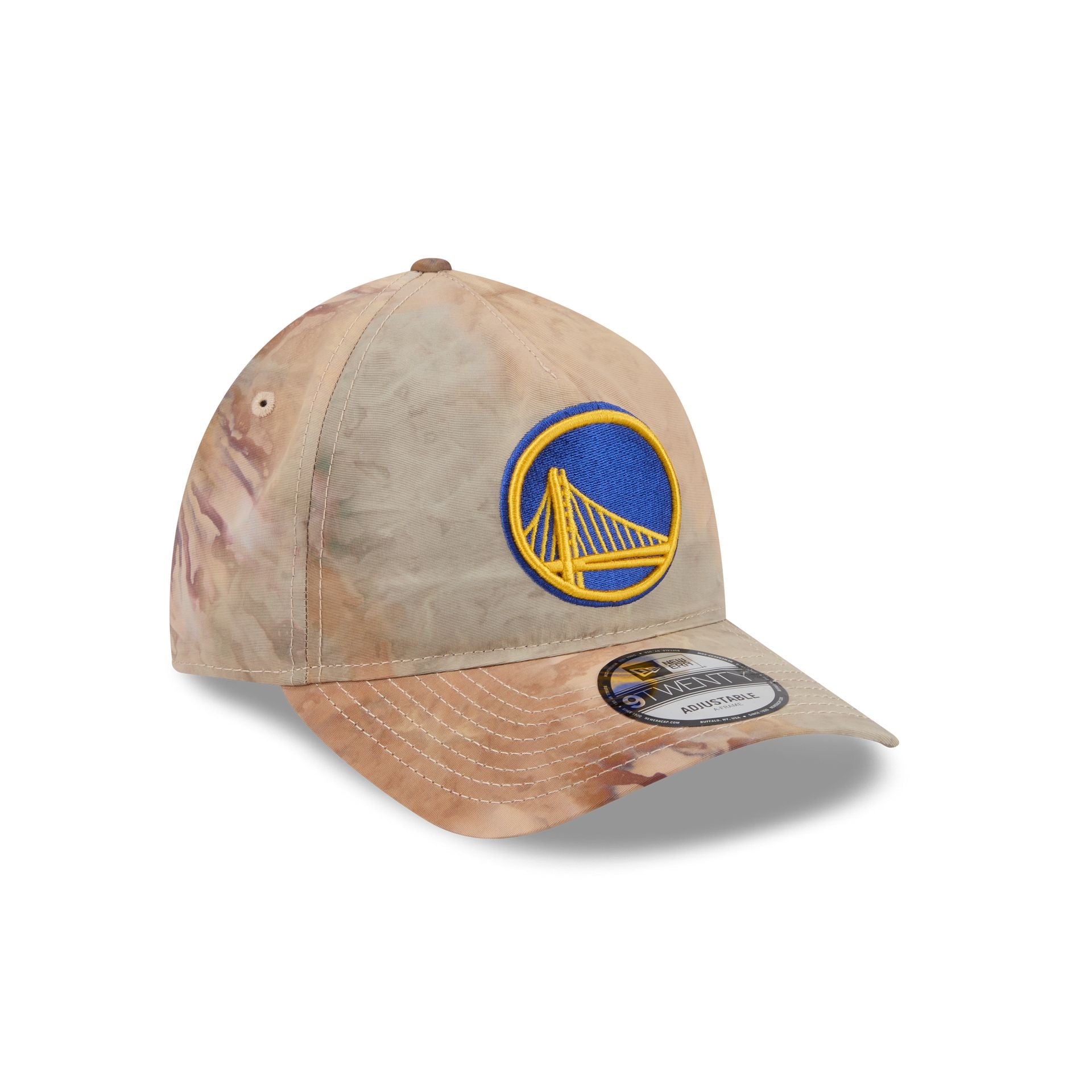 Golden State Warriors Washed Nylon Brown 9TWENTY A-Frame Adjustable Hat