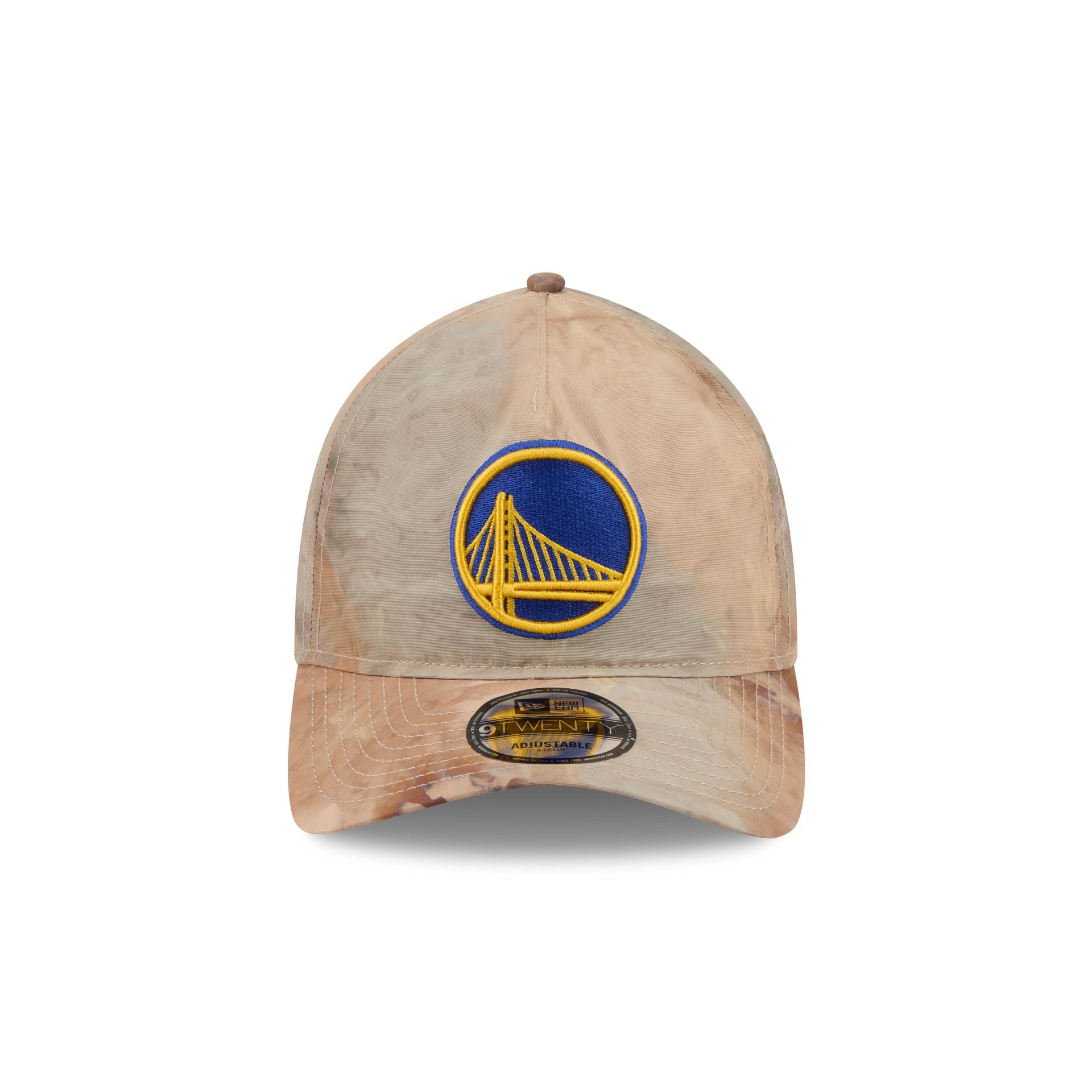 Golden State Warriors Washed Nylon Brown 9TWENTY A-Frame Adjustable Hat