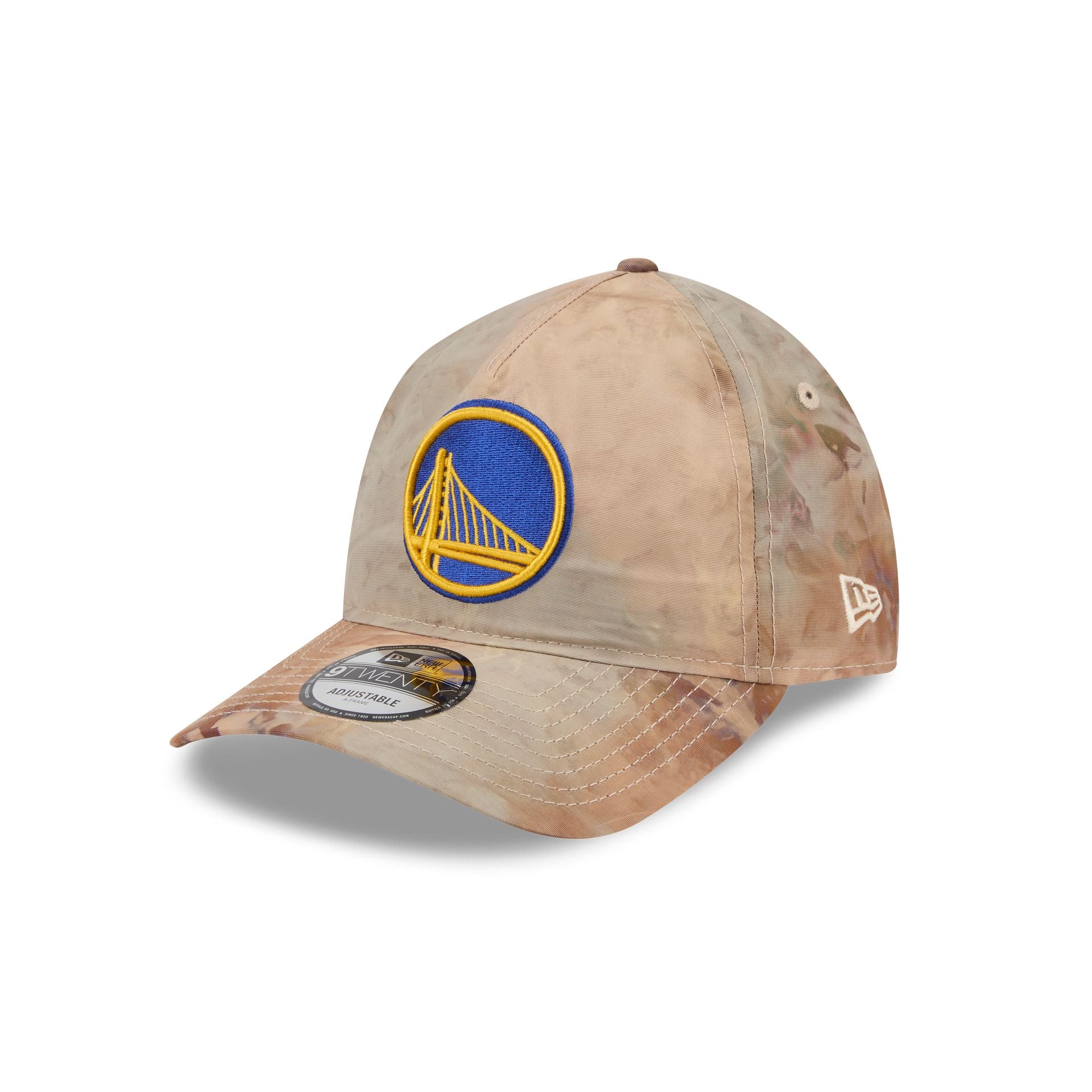 Golden State Warriors Washed Nylon Brown 9TWENTY A-Frame Adjustable Hat