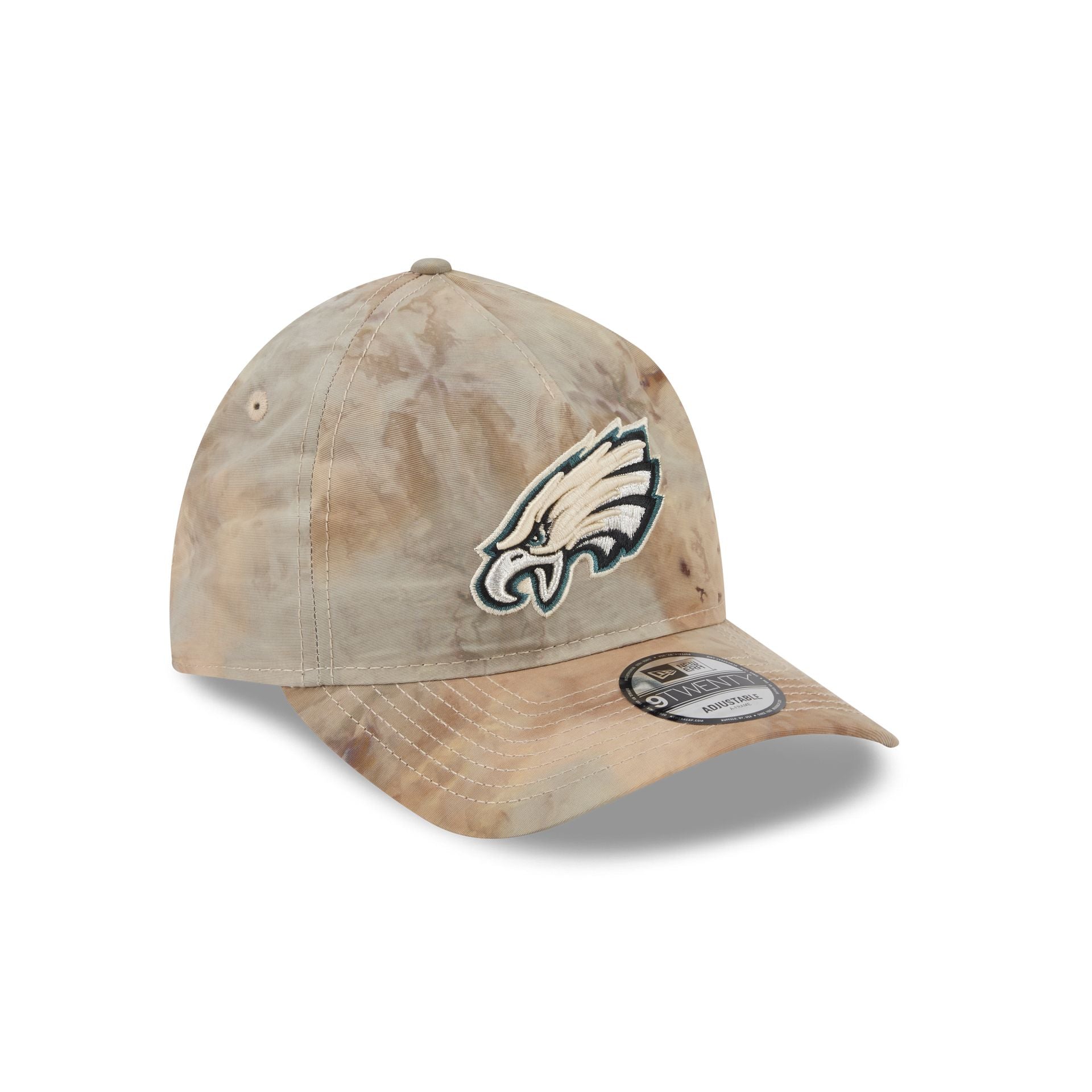 Philadelphia Eagles Washed Nylon Brown 9TWENTY A-Frame Adjustable Hat