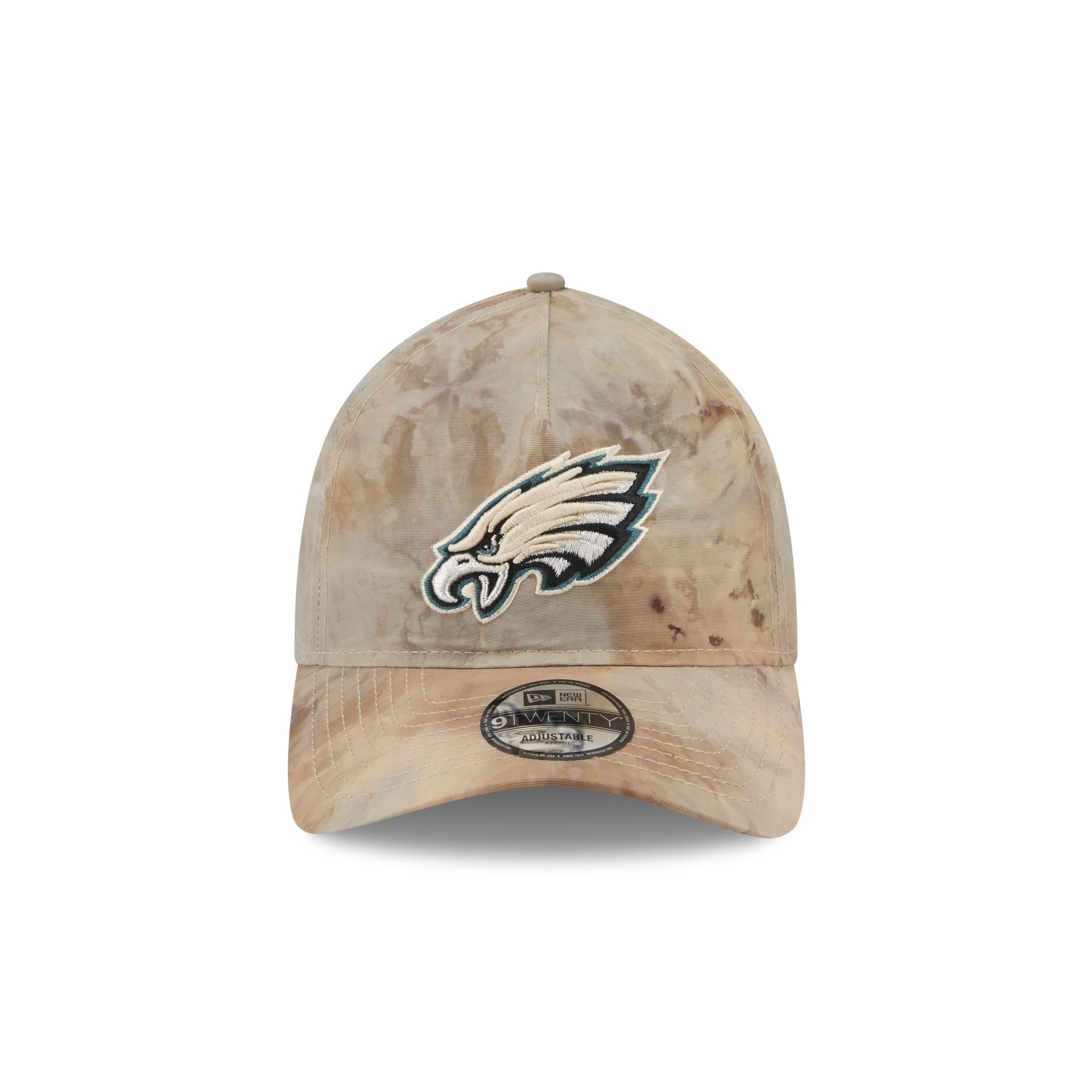 Philadelphia Eagles Washed Nylon Brown 9TWENTY A-Frame Adjustable Hat