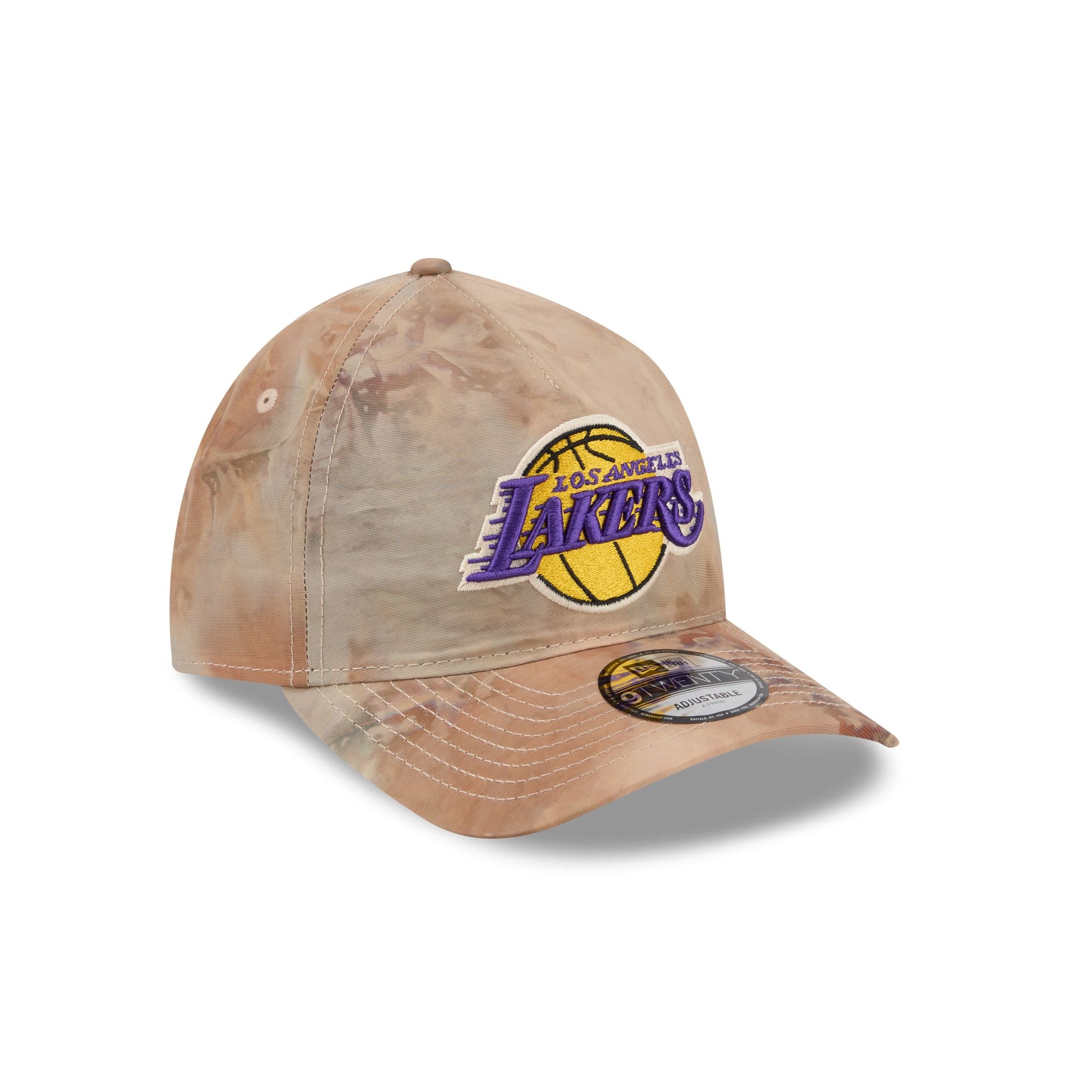 Los Angeles Lakers Washed Nylon Brown 9TWENTY A-Frame Adjustable Hat