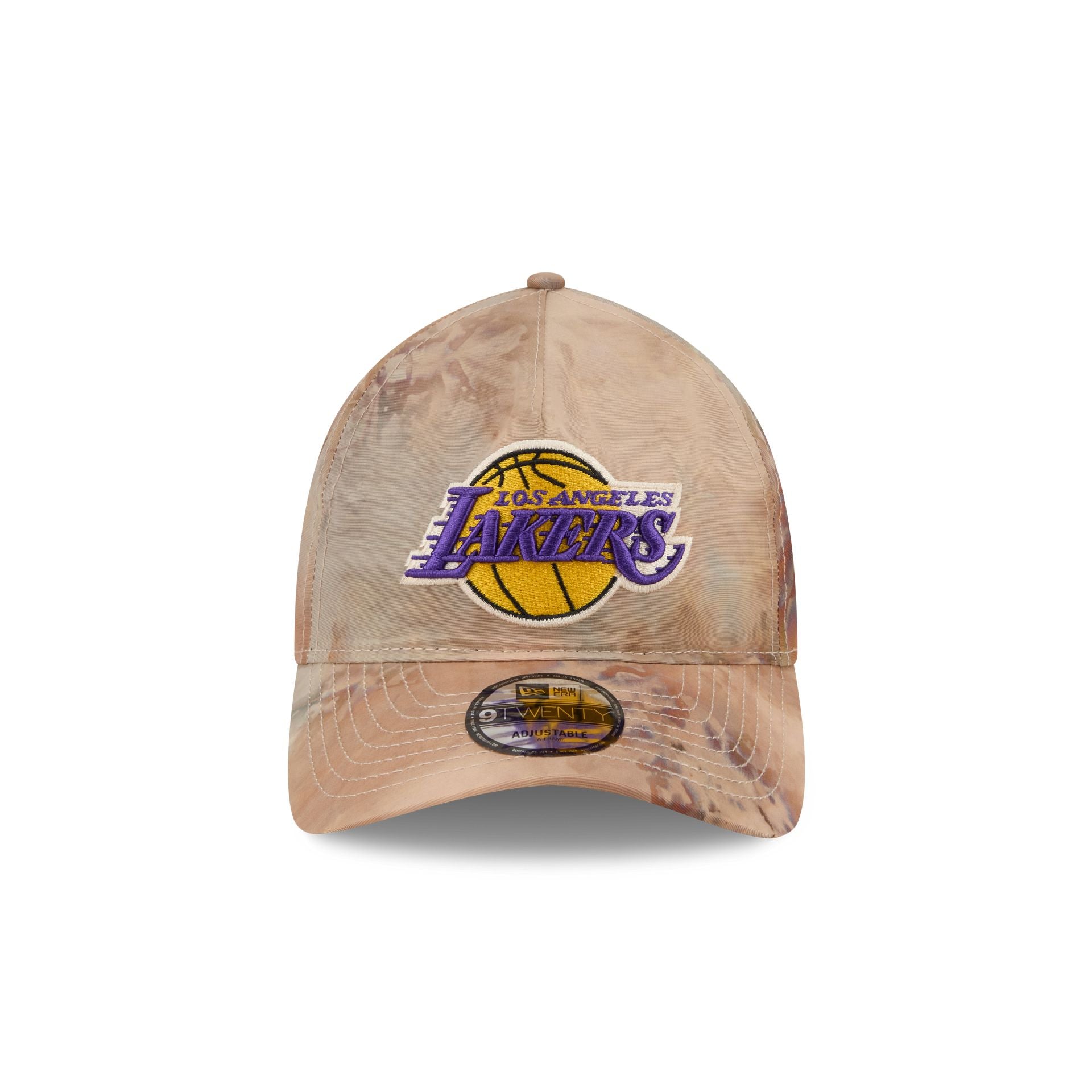 Los Angeles Lakers Washed Nylon Brown 9TWENTY A-Frame Adjustable Hat
