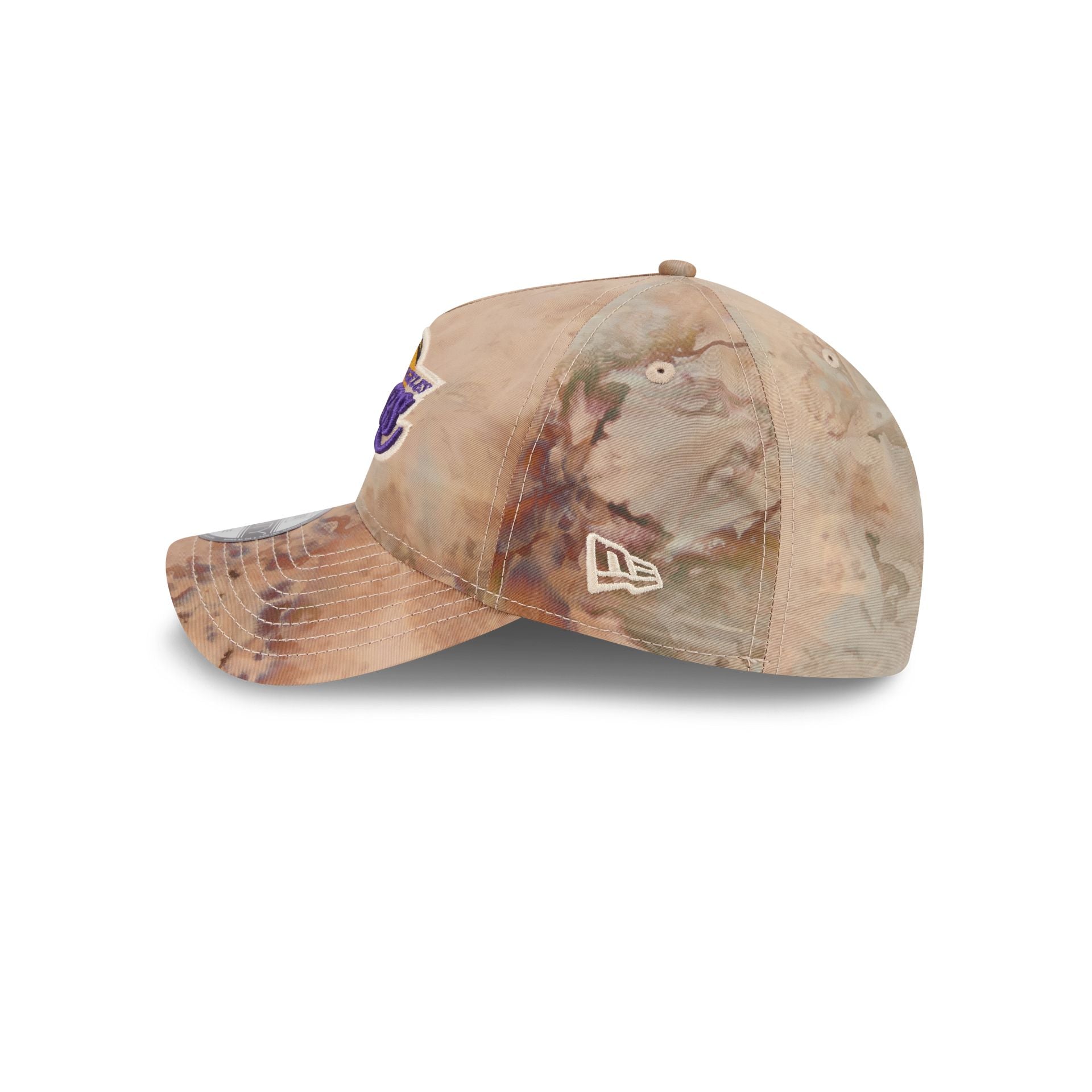 Los Angeles Lakers Washed Nylon Brown 9TWENTY A-Frame Adjustable Hat