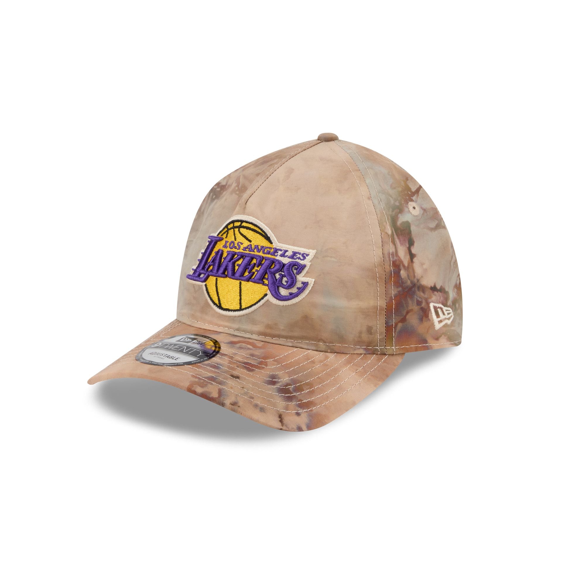 Los Angeles Lakers Washed Nylon Brown 9TWENTY A-Frame Adjustable Hat