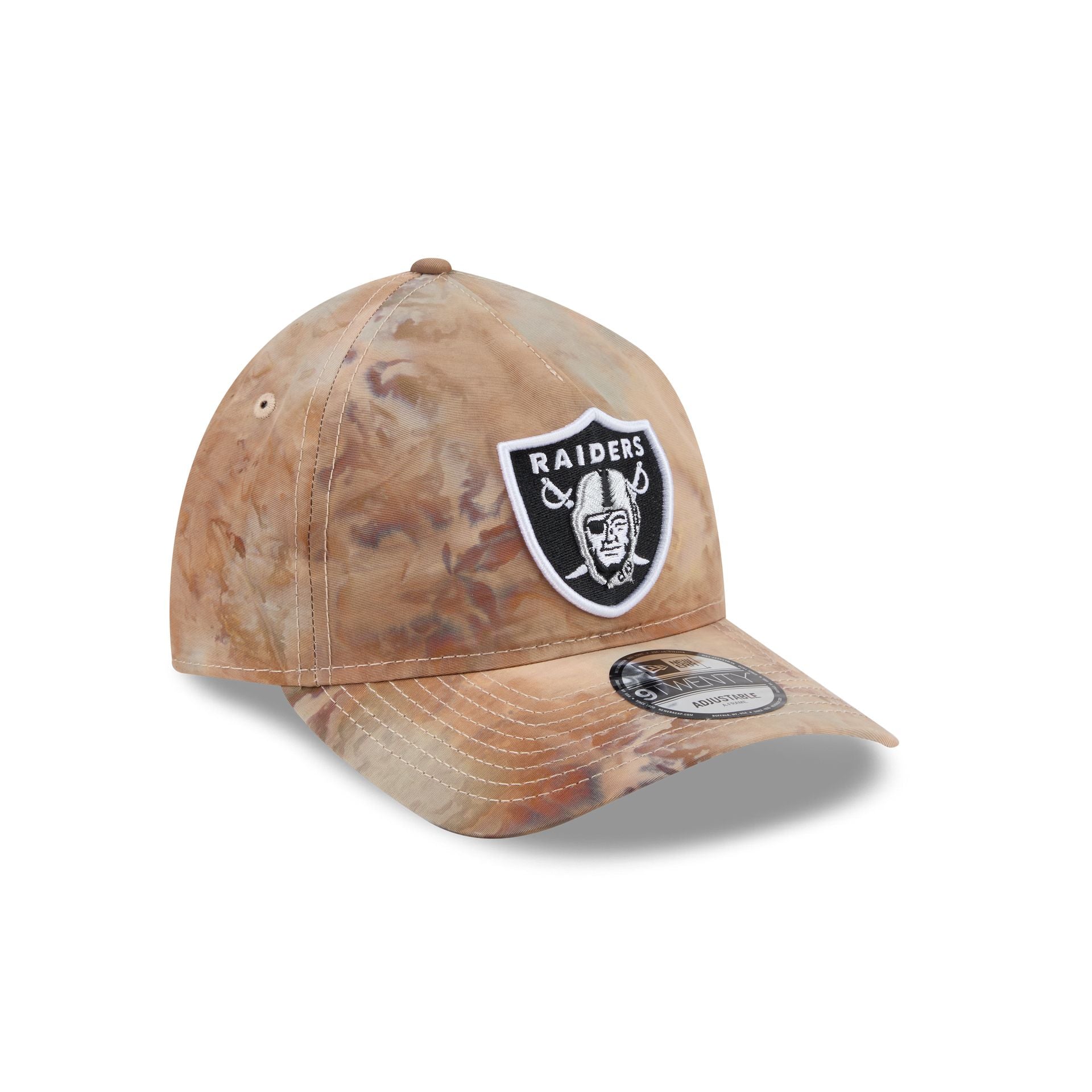 Las Vegas Raiders Washed Nylon Brown 9TWENTY A-Frame Adjustable Hat