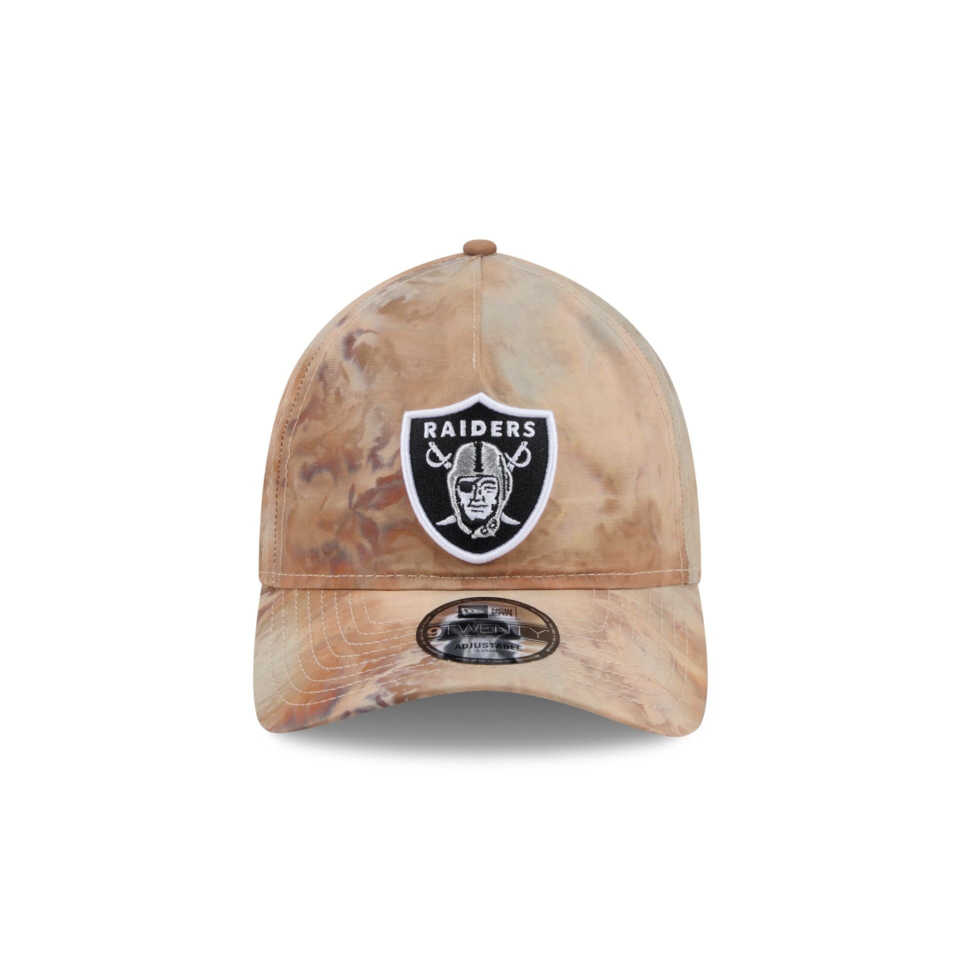 Las Vegas Raiders Washed Nylon Brown 9TWENTY A-Frame Adjustable Hat