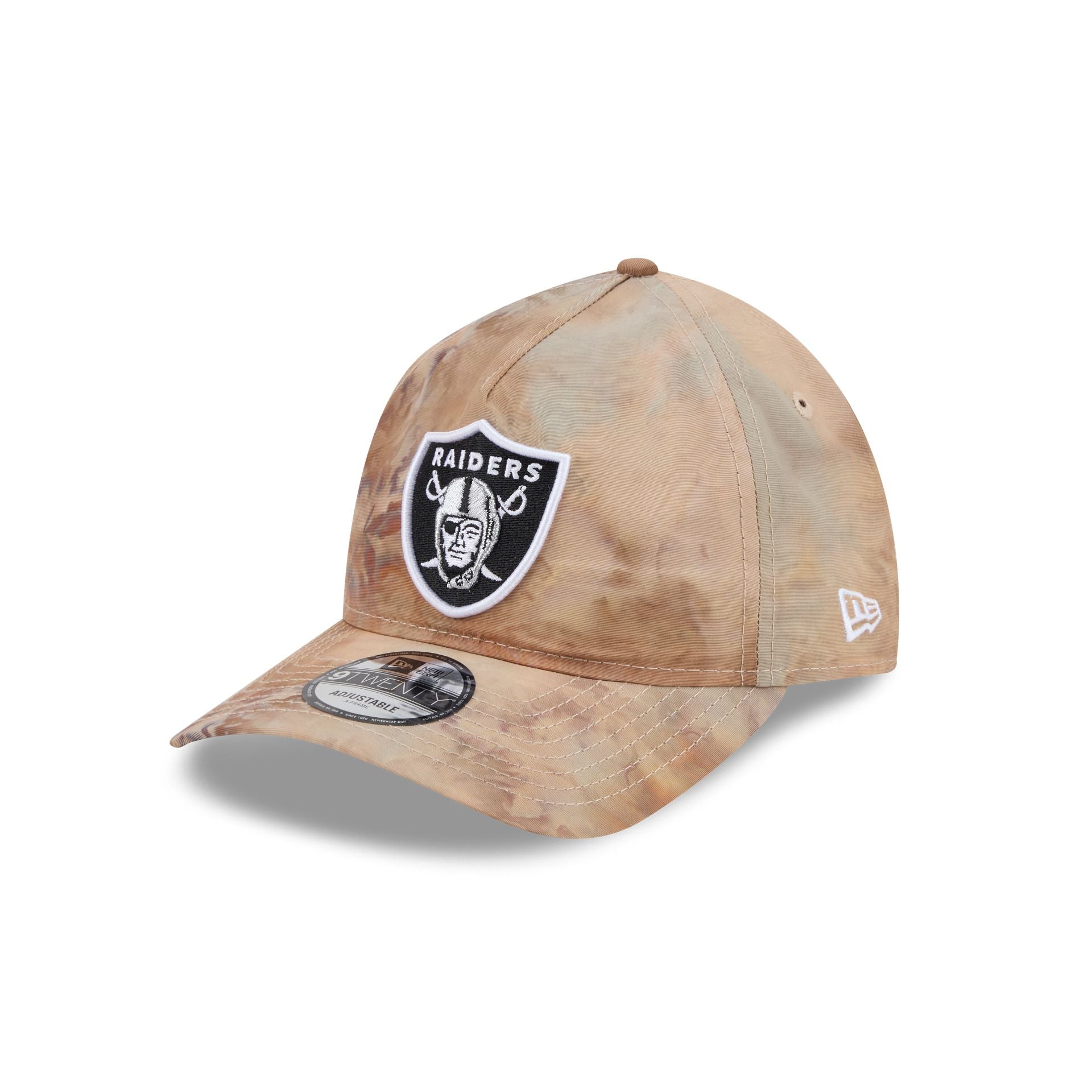 Las Vegas Raiders Washed Nylon Brown 9TWENTY A-Frame Adjustable Hat
