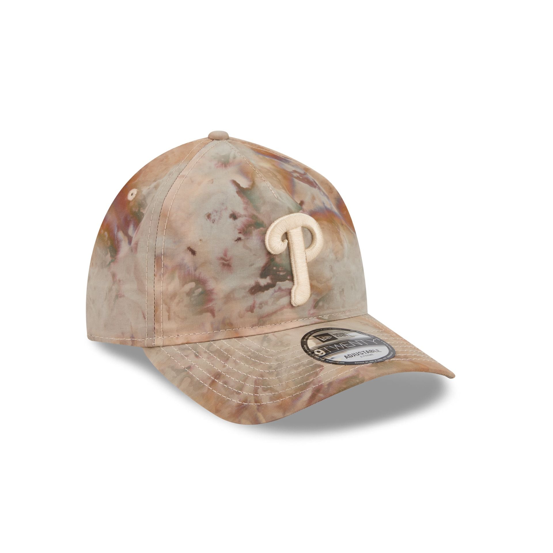 Philadelphia Phillies Washed Nylon Brown 9TWENTY A-Frame Adjustable Hat