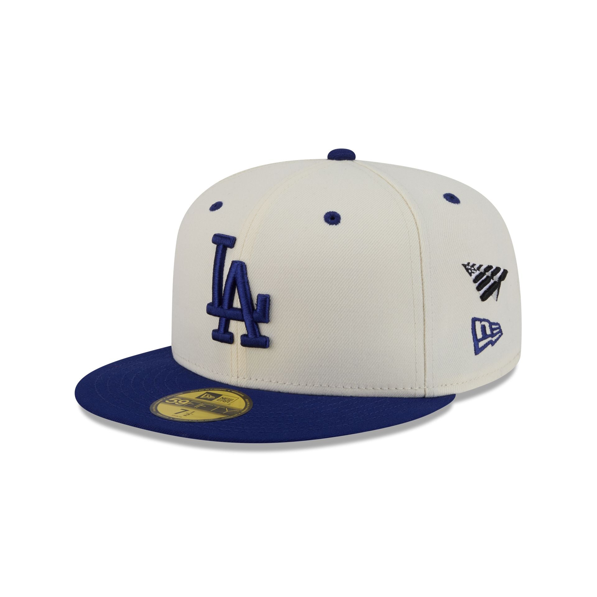 未使用品　New Era 59FIFTY PAPER PLANES LA Paper Planes x Los Angeles Dodgers Chrome White 59FIFTY Fitted Hat