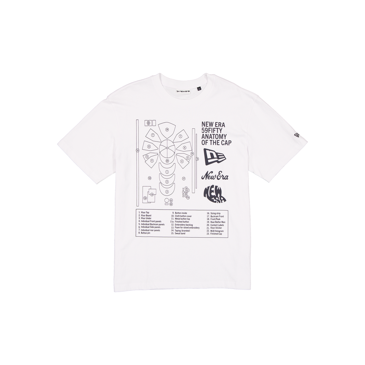 New Era Branded Cap Anatomy Graphic Optic White T-Shirt