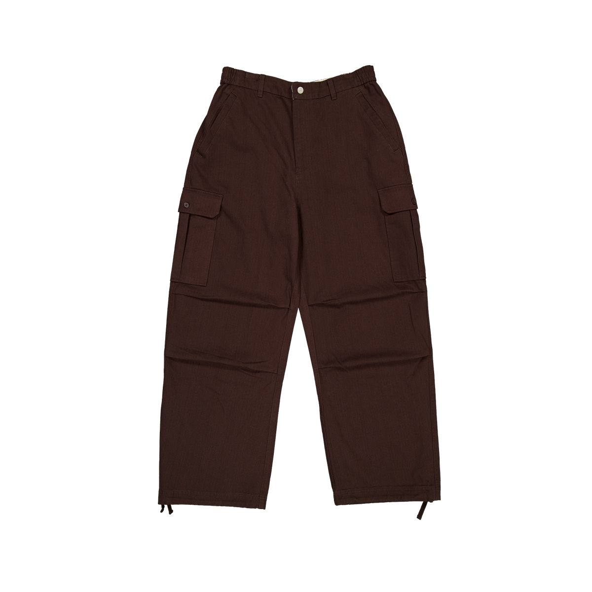 New Era Branded Cap Commuters Brown Suede Loose Cargo Pants
