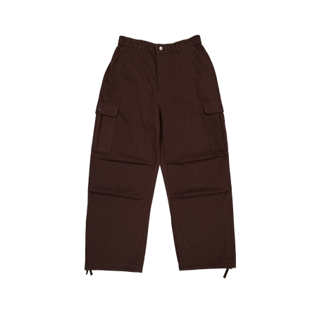 New Era Branded Cap Commuters Brown Suede Loose Cargo Pants