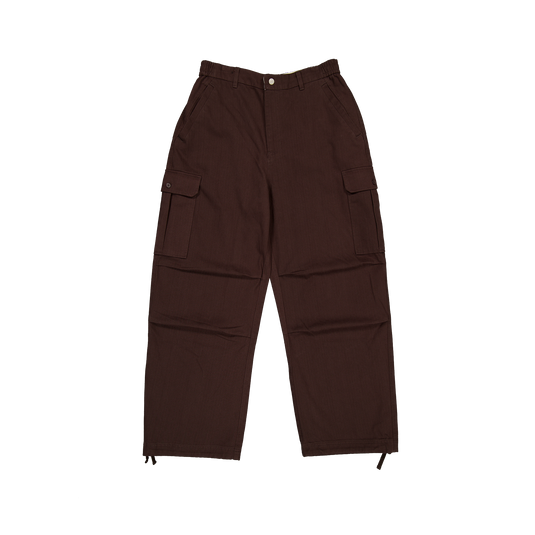 New Era Branded Cap Commuters Dark Brown Loose Cargo Pants