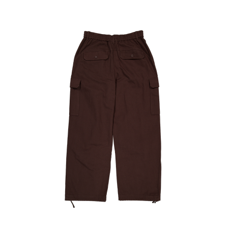New Era Branded Cap Commuters Brown Suede Loose Cargo Pants