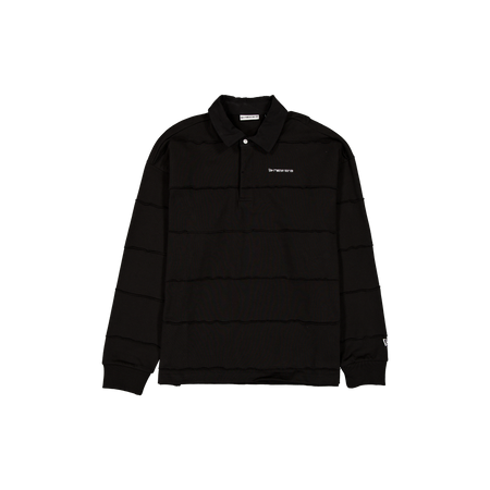 New Era Branded Alden Cut & Sew Black Long Sleeve Rugby Shirt