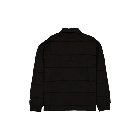 New Era Branded Alden Cut & Sew Black Long Sleeve Rugby Shirt