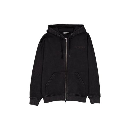 New Era Branded Cap Commuters Washed Black Full-Zip Hoodie