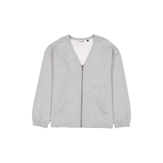 New Era Branded Alden Heather Gray Full-Zip Cardigan