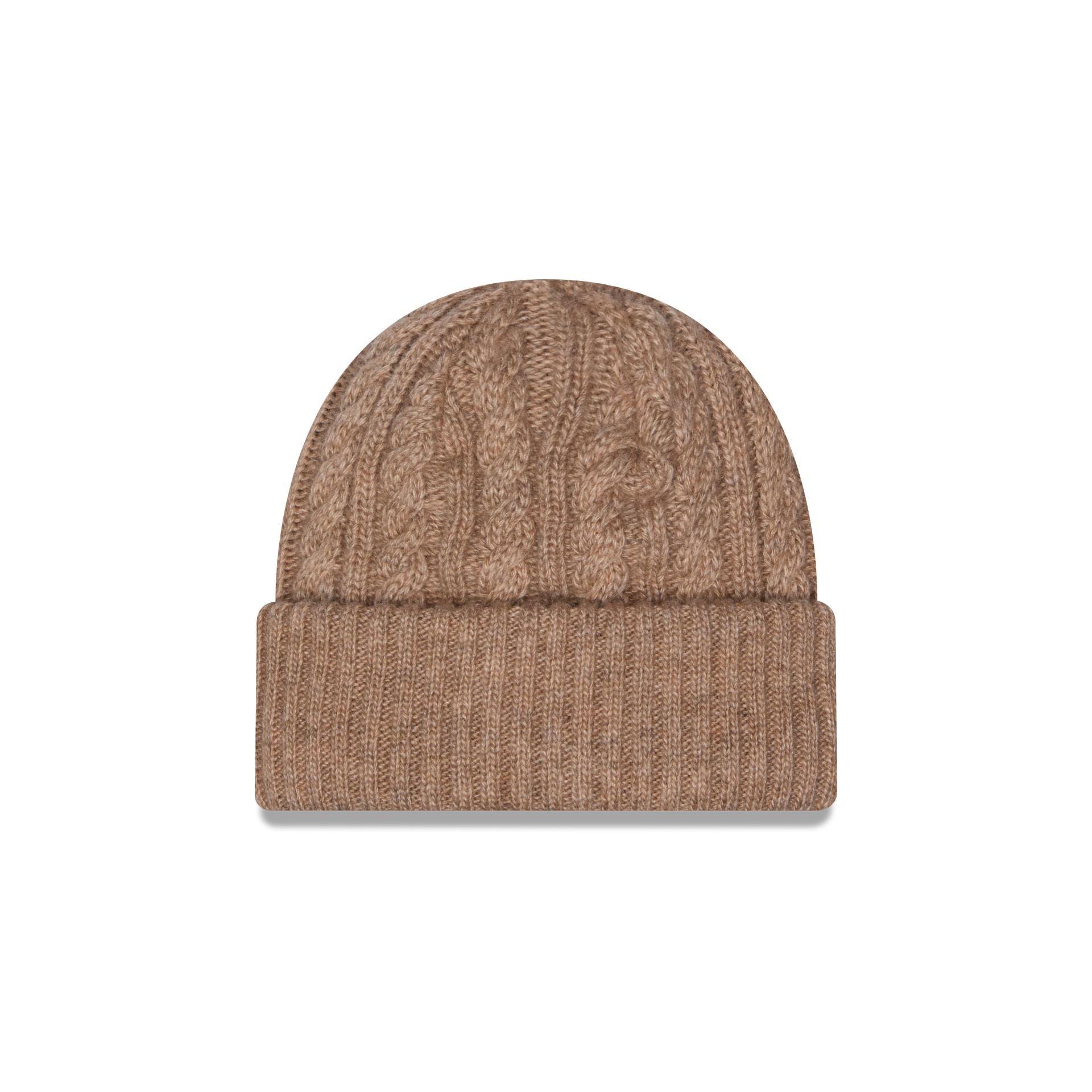 New Era Cap Woolen Khaki Cable Knit Beanie Hat