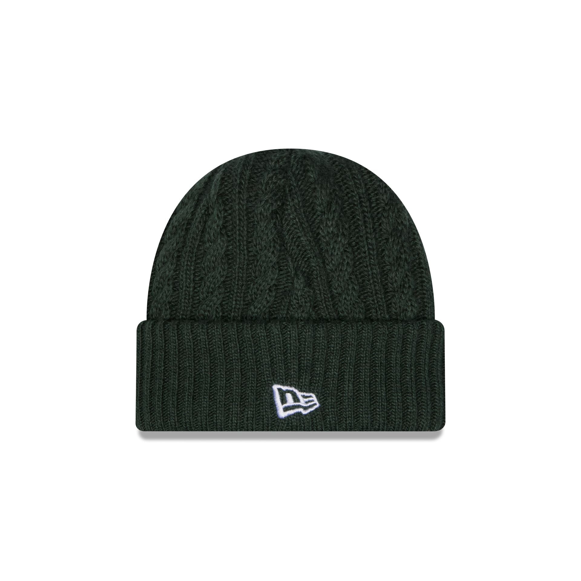 New Era Cap Woolen Emerald Cable Knit Beanie Hat