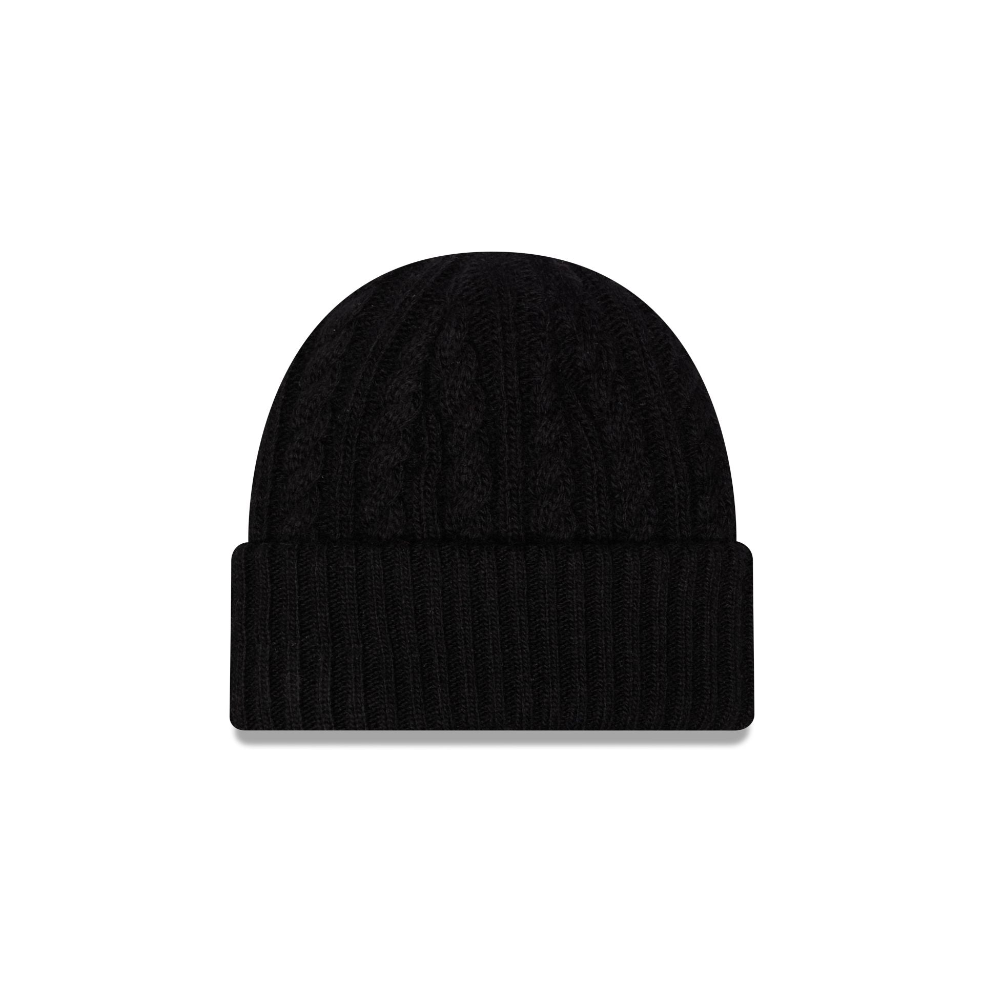 New Era Cap Woolen Black Cable Knit Beanie Hat