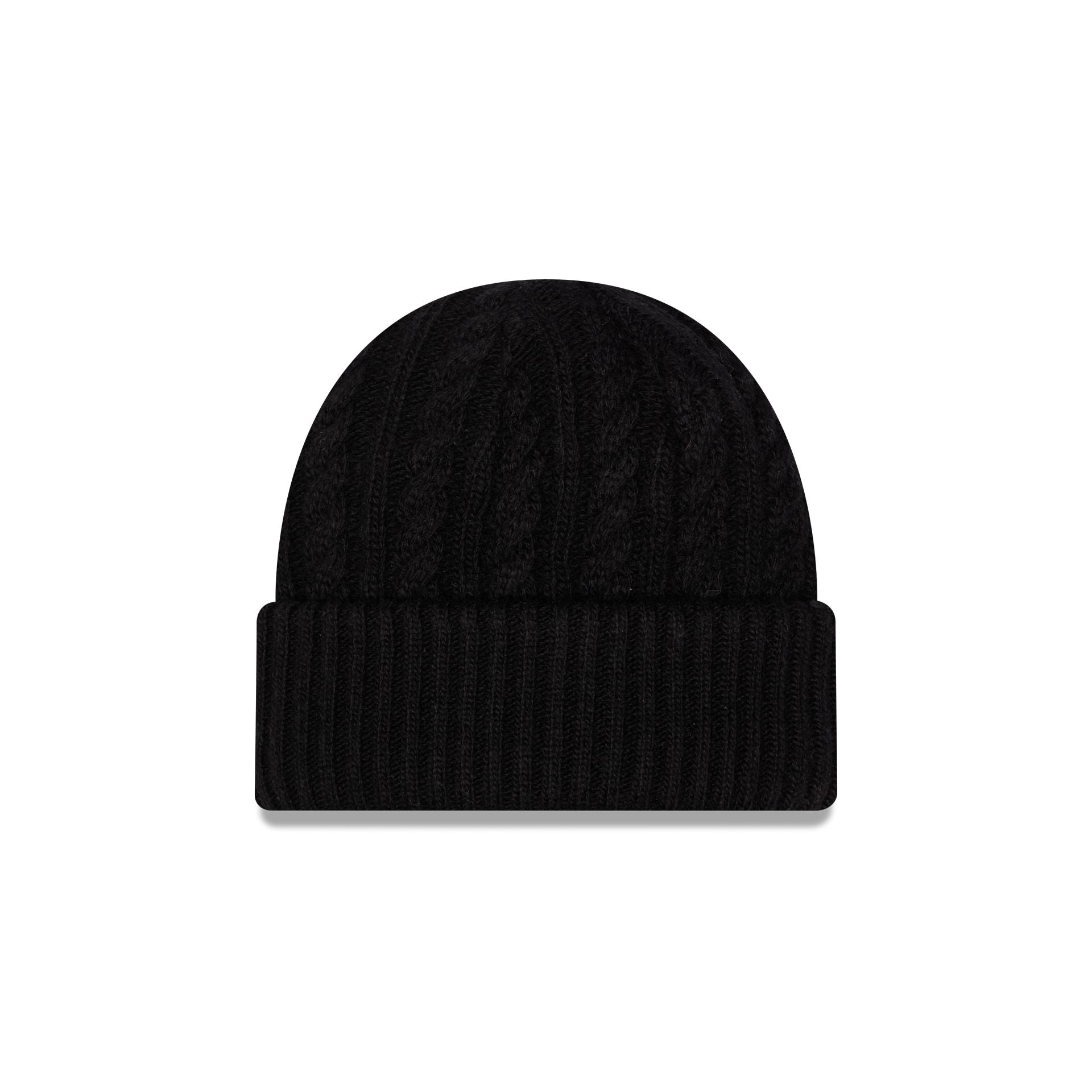 New Era Cap Woolen Black Cable Knit Beanie Hat