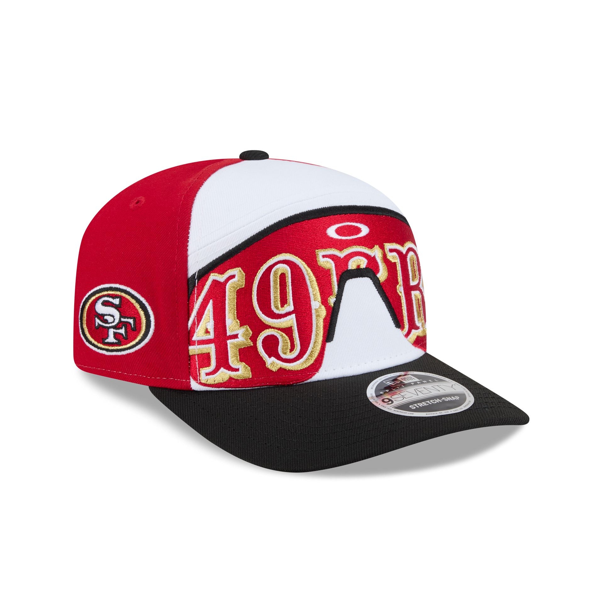 Oakley x San Francisco 49ers Sunglasses Split Panel 9SEVENTY Stretch-Snap Hat