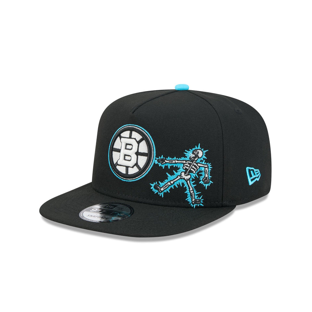 Boston Bruins Electric Shock Skeleton 9FIFTY A-Frame Snapback Hat
