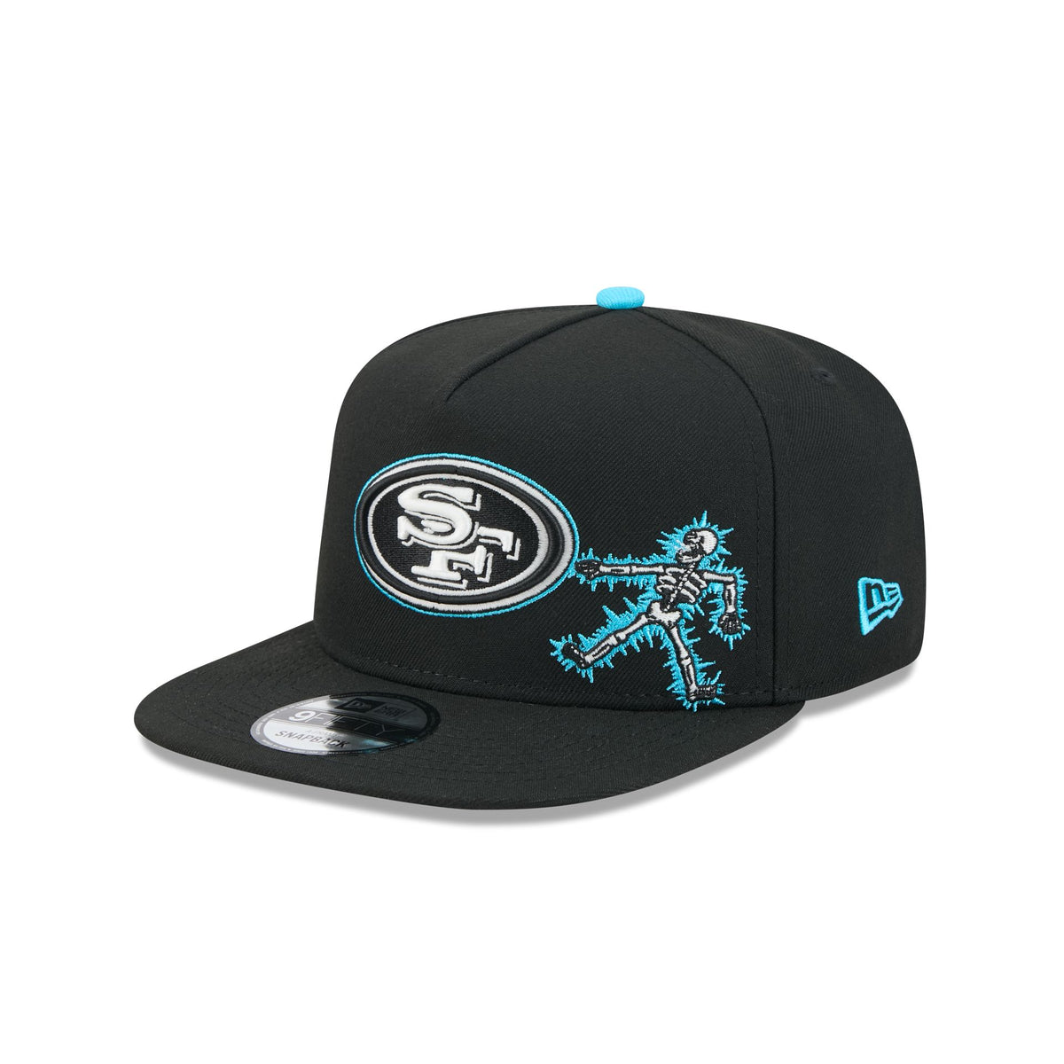 San Francisco 49ers Electric Shock Skeleton 9FIFTY A-Frame Snapback Hat