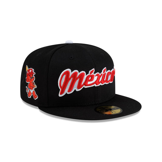 Born x Raised x Diablos Rojos del México Wordmark Black 59FIFTY Fitted Hat - New Era Cap