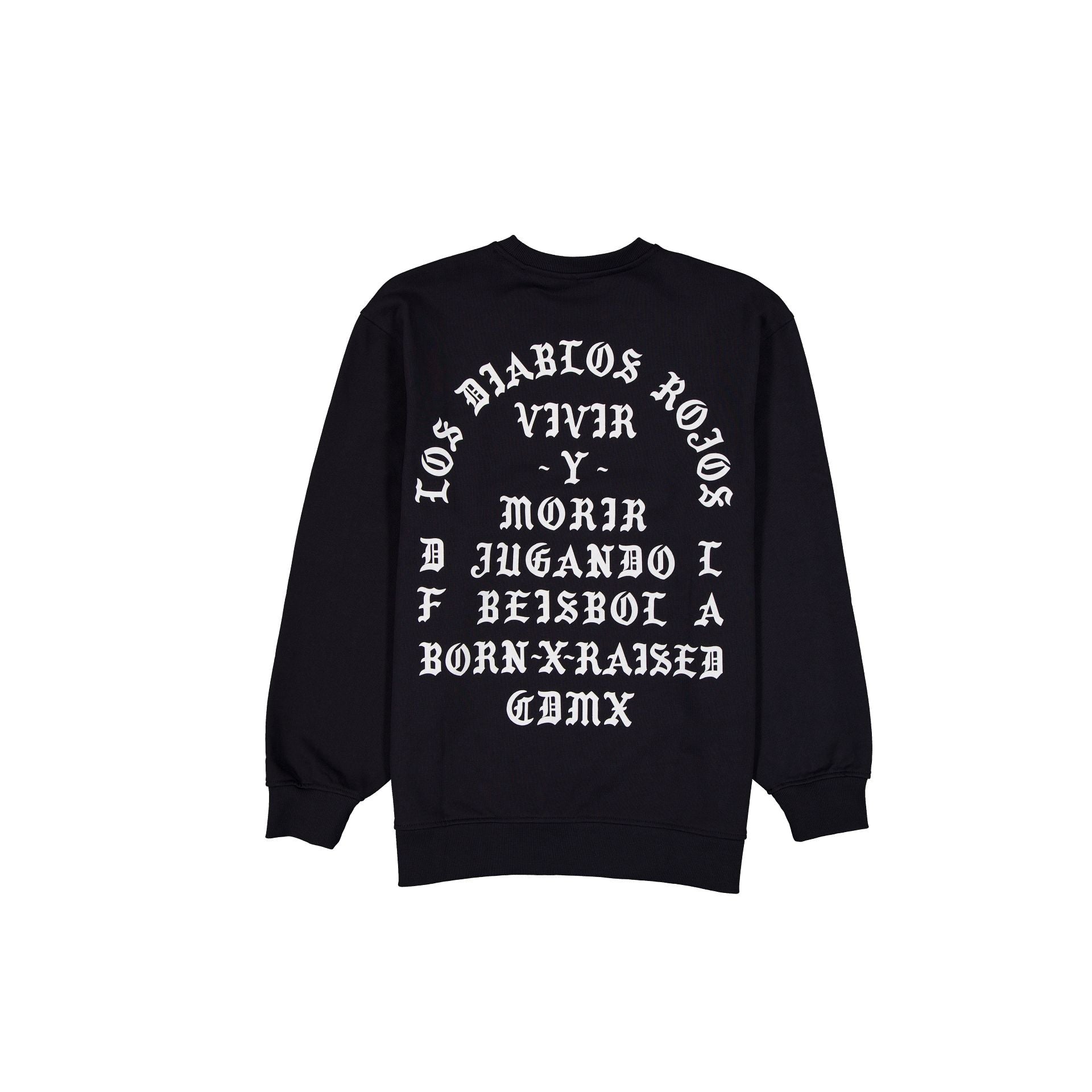 Born x Raised x Diablos Rojos del México Black Crewneck