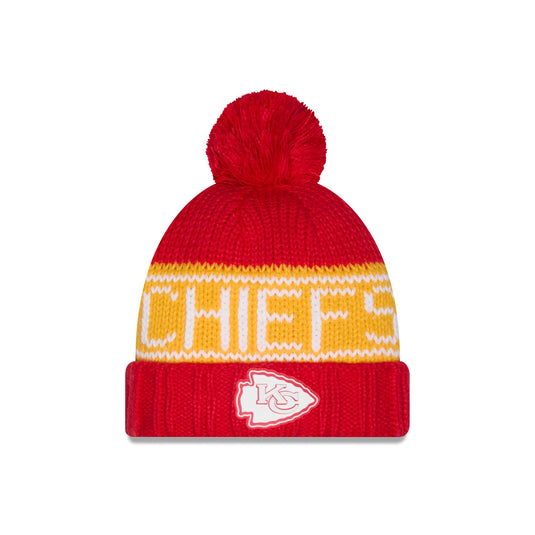 Kansas City Chiefs 2026 Sideline Cold Weather Women's Pom Knit Hat