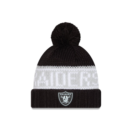 Las Vegas Raiders 2026 Sideline Cold Weather Women's Pom Knit Hat