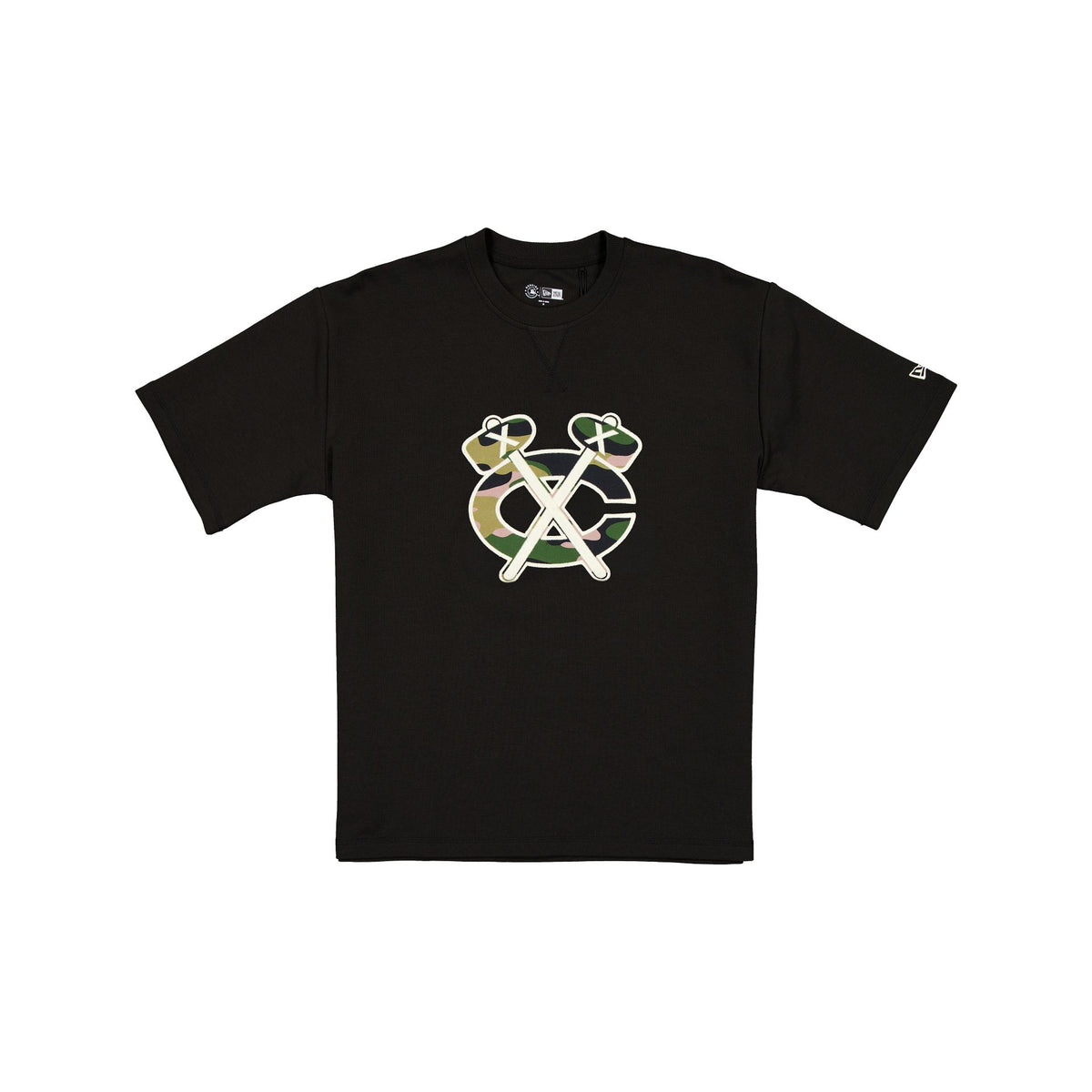 Chicago Blackhawks Camo Logo Black T-Shirt