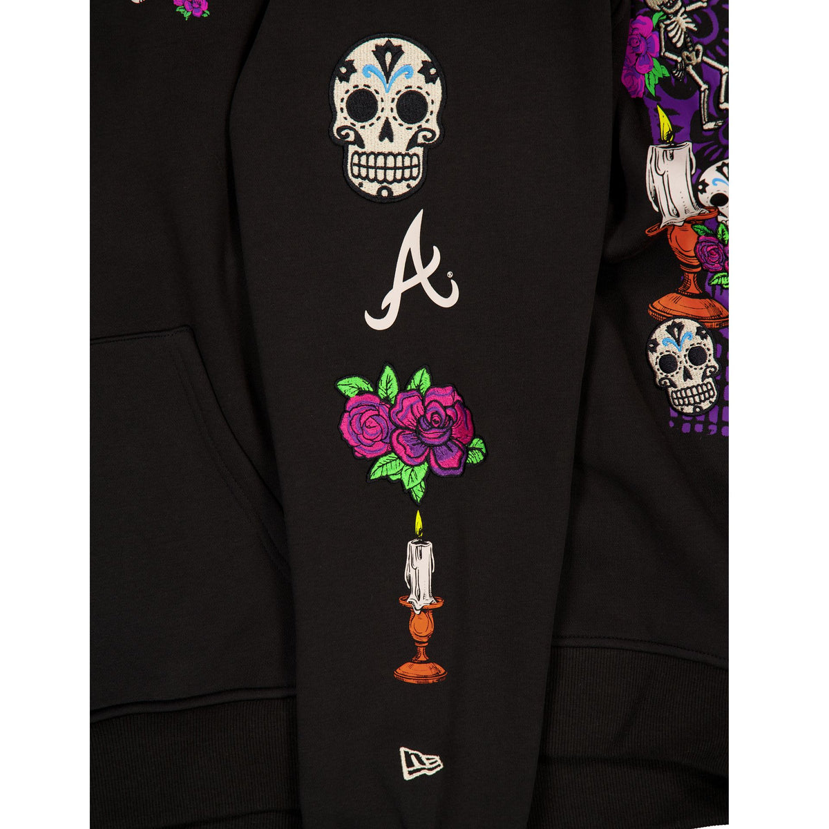 Atlanta Braves Day of the Dead Black Hoodie