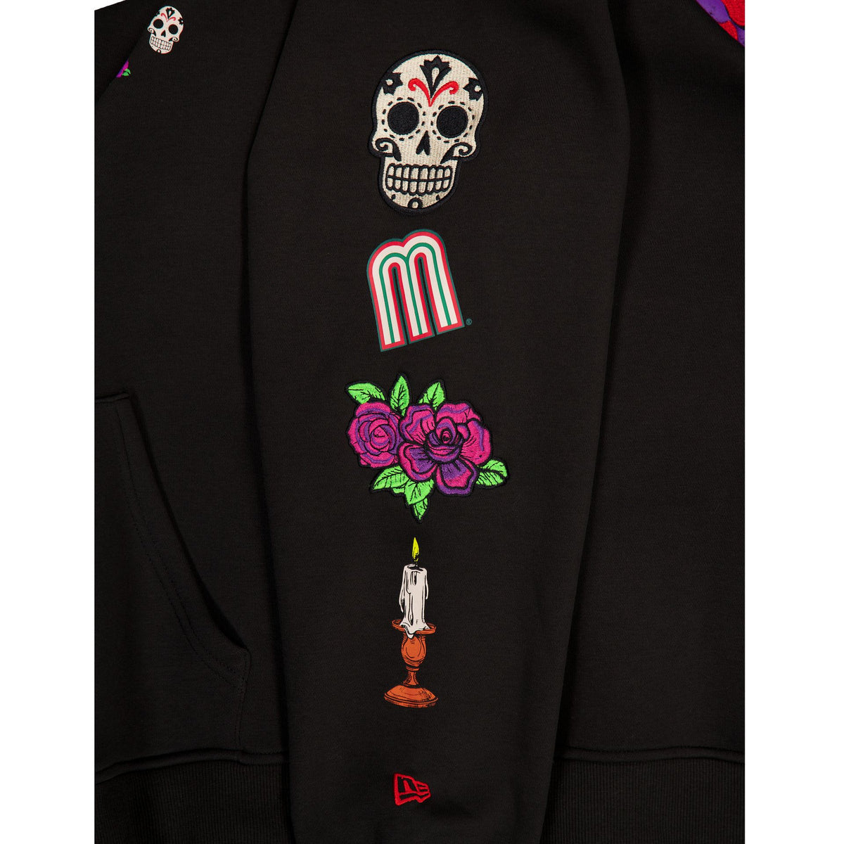 Mexico Baseball Day of the Dead Black Hoodie
