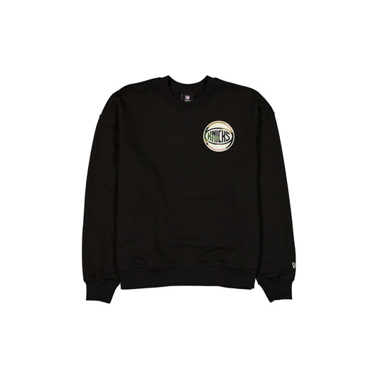 New York Knicks Camo Logo Black Crewneck