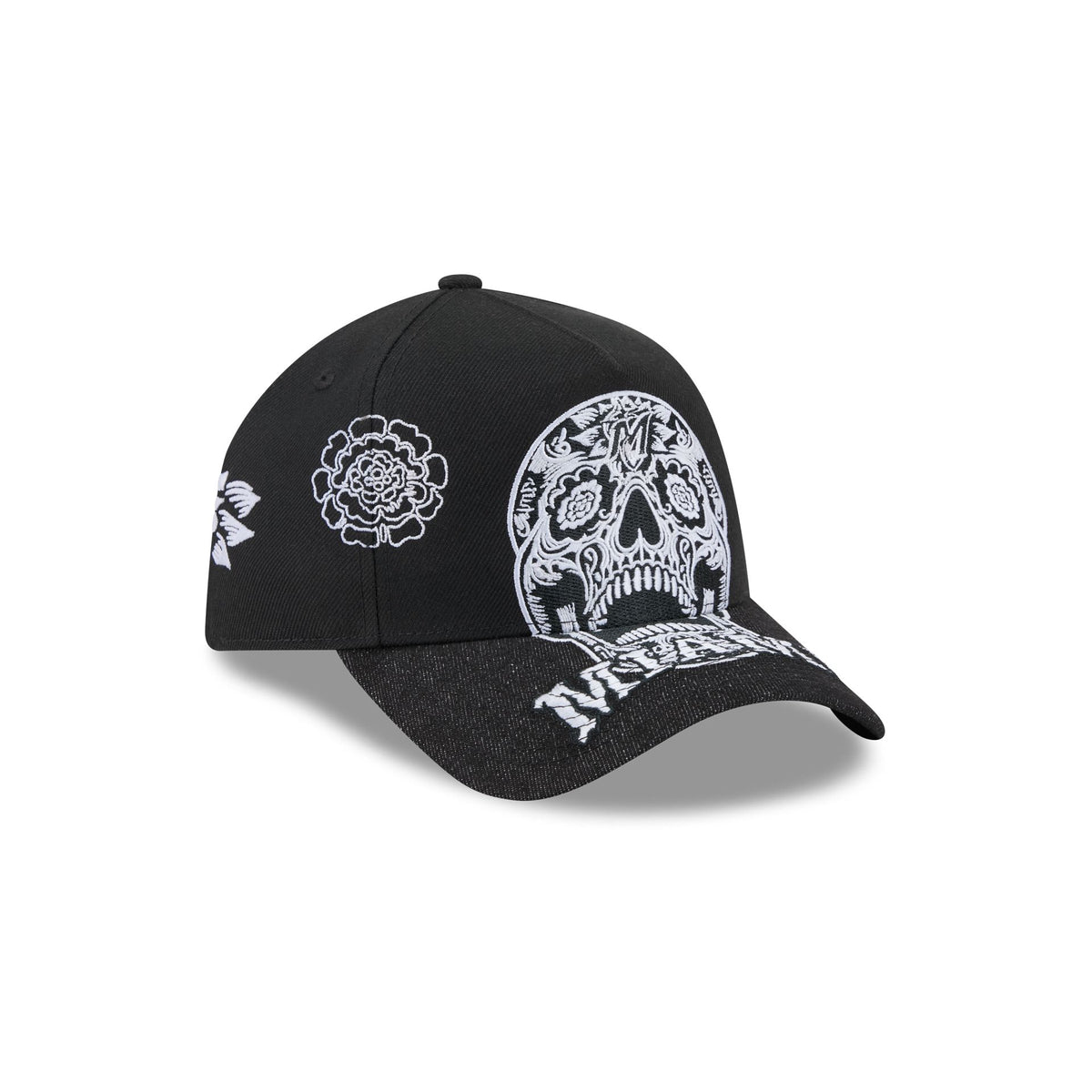 Miami Marlins Day of the Dead Skull 9FORTY A-Frame Snapback Hat
