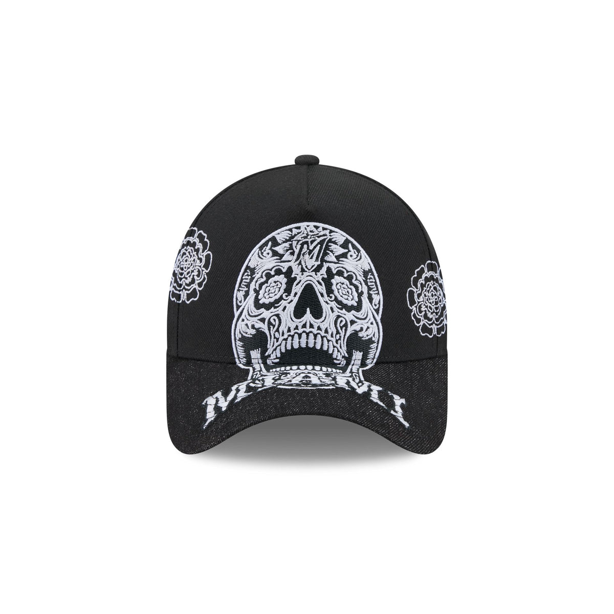 Miami Marlins Day of the Dead Skull 9FORTY A-Frame Snapback Hat