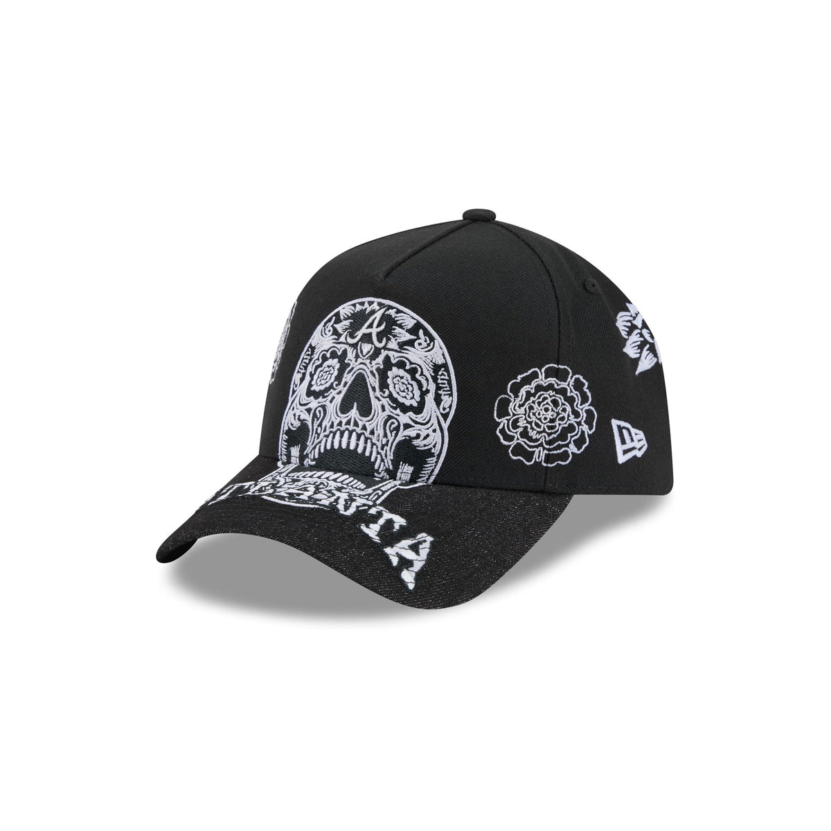 Atlanta Braves Day of the Dead Skull 9FORTY A-Frame Snapback Hat