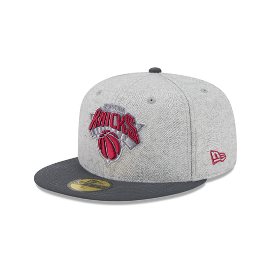 New York Knicks Gray Herringbone 59FIFTY Fitted Hat