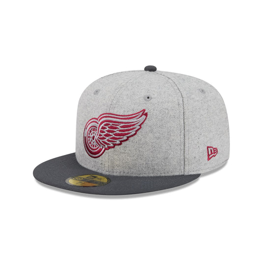 Detroit Red Wings Gray Herringbone 59FIFTY Fitted Hat