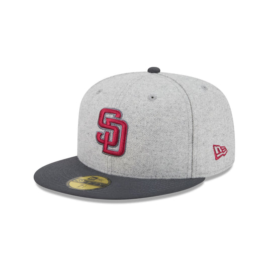 San Diego Padres Gray Herringbone 59FIFTY Fitted Hat