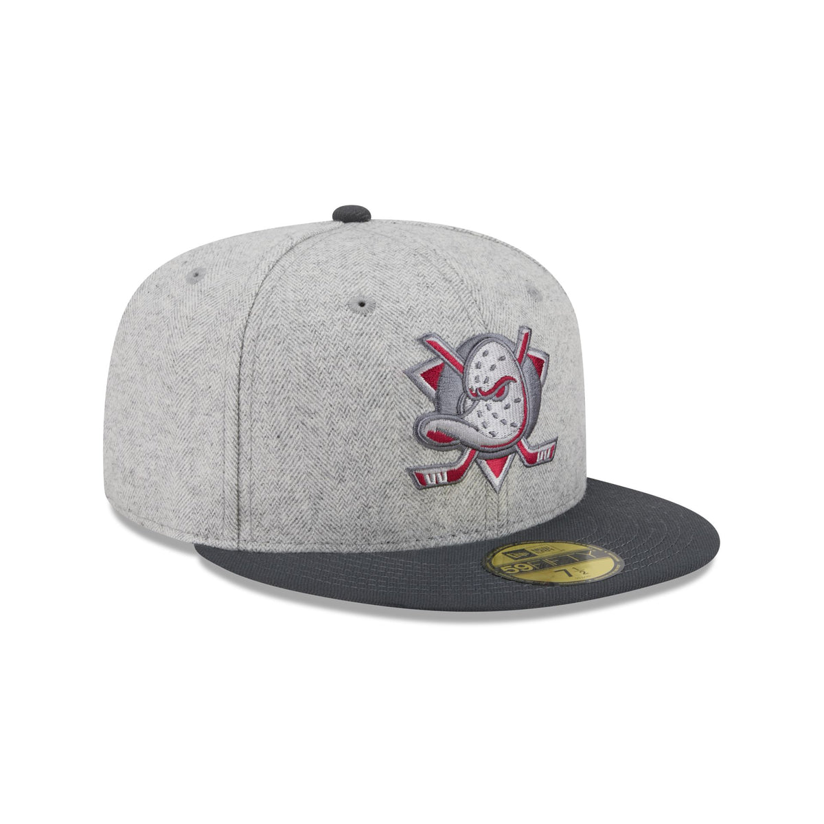 Anaheim Ducks Gray Herringbone 59FIFTY Fitted Hat