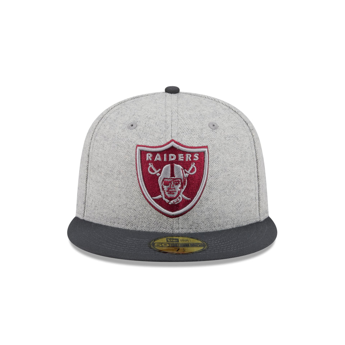 Las Vegas Raiders Gray Herringbone 59FIFTY Fitted Hat