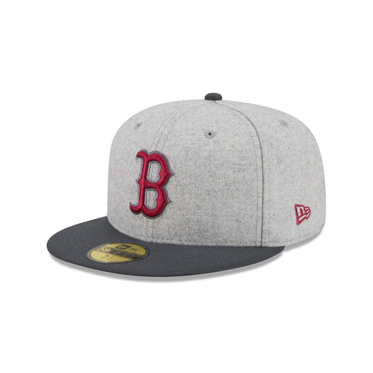 Boston Red Sox Gray Herringbone 59FIFTY Fitted Hat