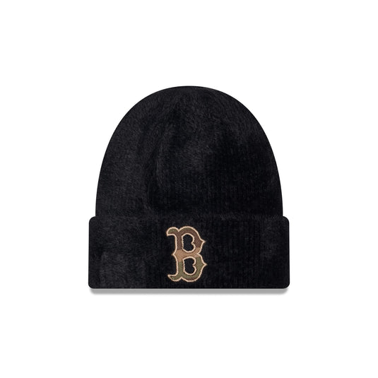 Boston Red Sox Camo Logo Fuzzy Cuff Knit Beanie Hat